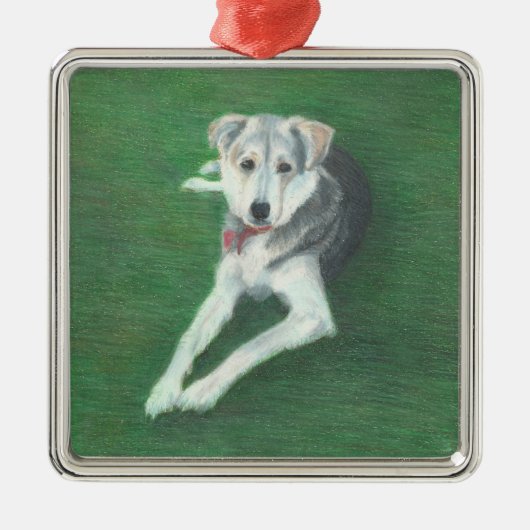 Husky Dog Metal Ornament (Voorkant)