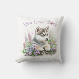 Husky Dog Mom Floral Kussen