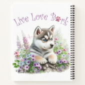 Husky Dog Mom Floral Notitieboek (Achterkant)