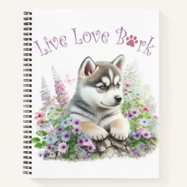 Husky Dog Mom Floral Notitieboek