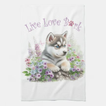 Husky Dog Mom Floral