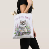 Husky Dog Mom Floral Tote Bag (Dichtbij)