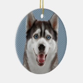 Husky Dog Monogram Foto Keramisch Ornament (Rechts)