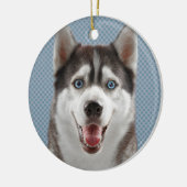 Husky Dog Monogram Foto Keramisch Ornament (Links)