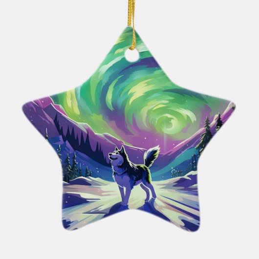 Husky Dog Ornament Pet Lover Gift, Pet Portrait (Achterkant)