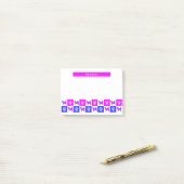 Husky Dog & Paw Hot Pink & Blue Silhouette Post-it® Notes (Op bureau)