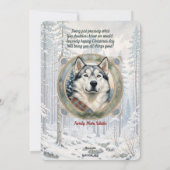 Husky Dog Pine Forest stijl kerst Kaart (Achterkant)