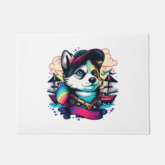 Husky Dog Pirate Deurmat (Voorkant)