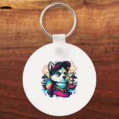 Husky Dog Pirate Sleutelhanger (Voorkant)