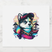 Husky Dog Pirate Sparkling Wijnetiket (Enkel label)