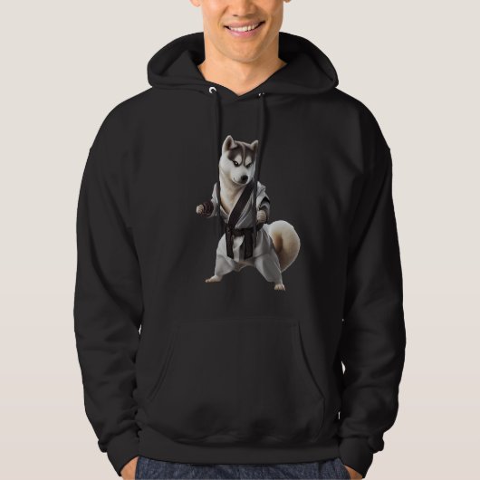 Husky Dog Play Karate, Karate Champion Husky Dog Hoodie (Voorkant)