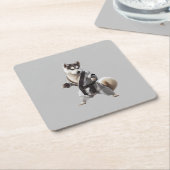 Husky Dog Play Karate, Karate Champion Husky Dog Kartonnen Onderzetters (Schuin)