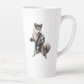 Husky Dog Play Karate, Karate Champion Husky Dog Latte Mok (Rechts)