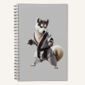 Husky Dog Play Karate, Karate Champion Husky Dog Notitieboek (Voorkant)