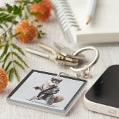 Husky Dog Play Karate, Karate Champion Husky Dog Sleutelhanger (Voorkant Rechts)