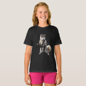 Husky Dog Play Karate, Karate Champion Husky Dog T-shirt (Voorkant volledig)
