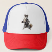 Husky Dog Play Karate, Karate Champion Husky Dog Trucker Pet (Voorkant)