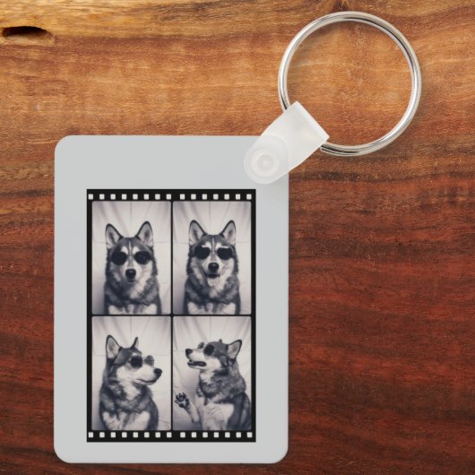 Husky Dog Portrait Sleutelhanger (Achterkant)