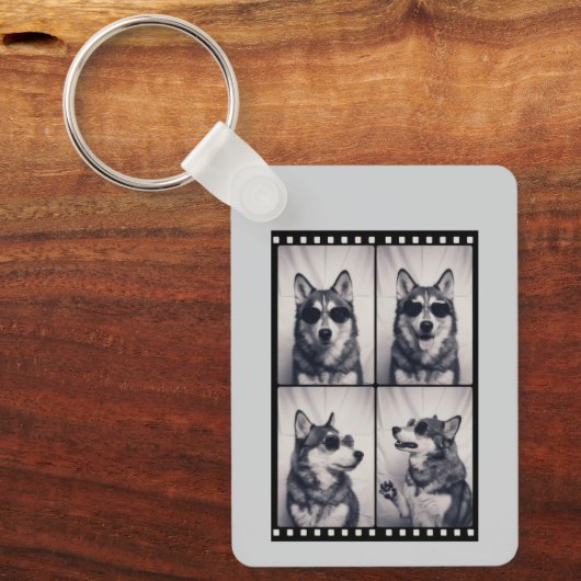 Husky Dog Portrait Sleutelhanger (Voorkant)