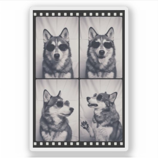 Husky Dog Portrait Sticker (Voorkant)