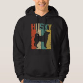 Husky Dog  Retro Stijl Hoodie (Voorkant)
