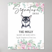 Husky Dog Signature Drink Teken Poster (Voorkant)
