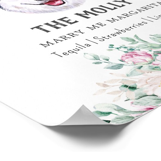 Husky Dog Signature Drink Teken Poster (Hoek)