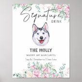 Husky Dog Signature Drink Teken Poster (Voorkant)