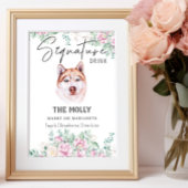 Husky Dog Signature Drink Teken Poster