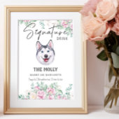 Husky Dog Signature Drink Teken Poster