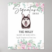 Husky Dog Signature Drink Teken Poster (Voorkant)