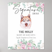 Husky Dog Signature Drink Teken Poster (Voorkant)