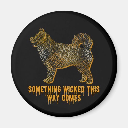 Husky Dog Silhouette Fun Halloween Magnet (Voorkant)