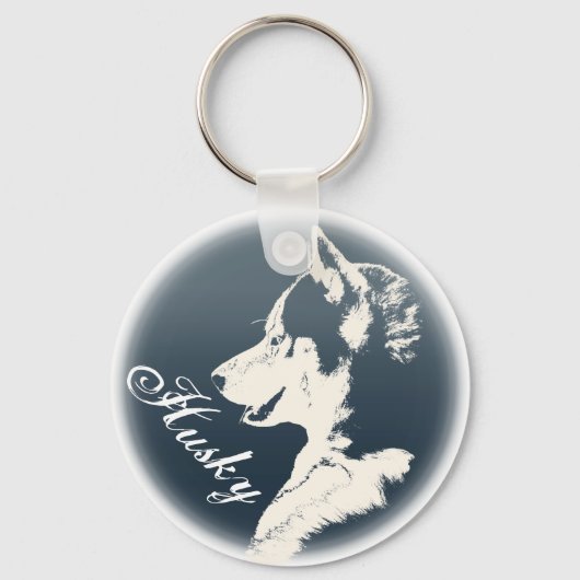 Husky Dog Sleutelhangers Custom Husky Pup Sleutelh (Voorkant)