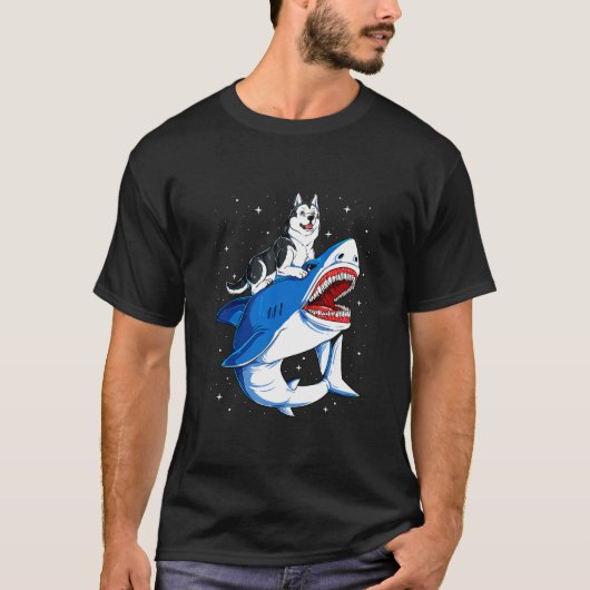 Husky Dog Space Galaxy T-shirt (Voorkant)