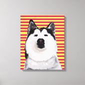 Husky Dog Stripes Single Wall Art Canvas Afdruk (Voorkant)