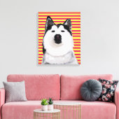 Husky Dog Stripes Single Wall Art Canvas Afdruk (Insitu (Woonkamer))