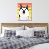 Husky Dog Stripes Single Wall Art Canvas Afdruk (Insitu (Slaapkamer))