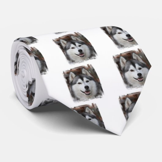 Husky Dog Stropdas (Opgerold)