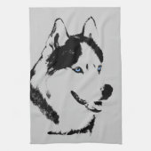 Husky Dog Towel Husky / Malamute Dog Tea Towel Theedoek (Verticaal)