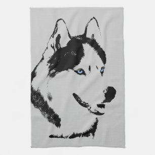 Husky Dog Towel Husky / Malamute Dog Tea Towel Theedoek