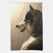 Husky Dog Towel Husky Malamute Pup Tea Towel Theedoek (Verticaal)