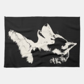 Husky Dog Towel Husky Malamute Pup Tea Towel Theedoek (Horizontaal)