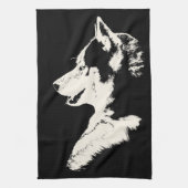 Husky Dog Towel Husky Malamute Pup Tea Towel Theedoek (Verticaal)