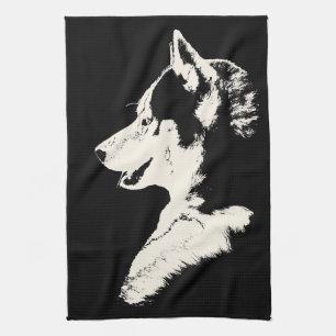 Husky Dog Towel Husky Malamute Pup Tea Towel Theedoek