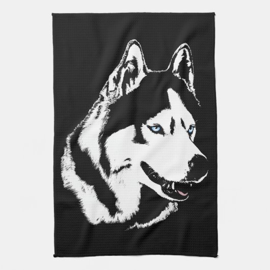 Husky Dog Towel Husky Malamute Sled Dog Tea Towel Theedoek (Verticaal)