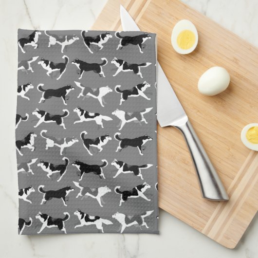 Husky Dog Towel Husky Malamute Tea Towel Theedoek (Quarter Fold)