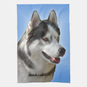 Husky Dog Towel Husky Malamute Tea Towel Theedoek