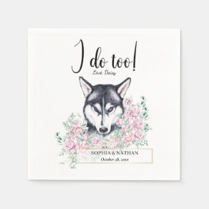 Husky Dog Wedding Cocktail Napkins Servet