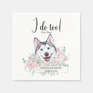 Husky Dog Wedding Cocktail Napkins Servet